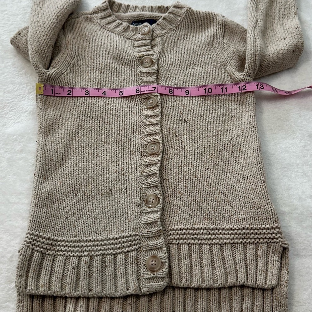 GAP Cream Knit Crewneck Cardigan Sweater Unisex - Picture 2 of 9